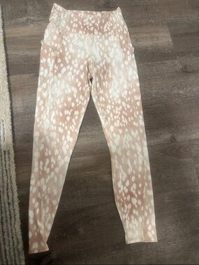 NEW WITH TAGS- NEVER WORN Fabletics Pink & White Spotted High-Waist Leggings